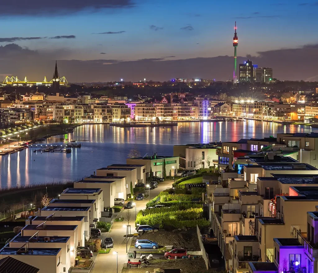 Skyline von Dortmund bei Nacht
